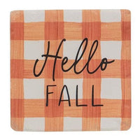 4 Set Fall Gingham Resin Coasters - The Fox Decor