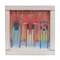 Let It Snow Sleds Wood Sign - The Fox Decor