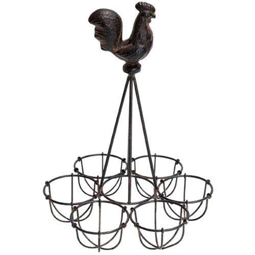 Rooster Metal Egg Holder - The Fox Decor