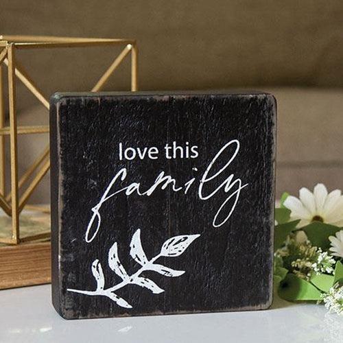 Love This Family Black Wooden Sign - The Fox Decor