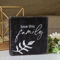 Love This Family Black Wooden Sign - The Fox Decor