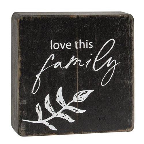 Love This Family Black Wooden Sign - The Fox Decor