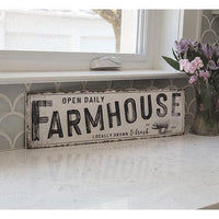 Open Daily Farmhouse Distressed Metal Sign - The Fox Decor