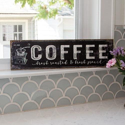 Coffee Black Distressed Metal Sign - The Fox Decor