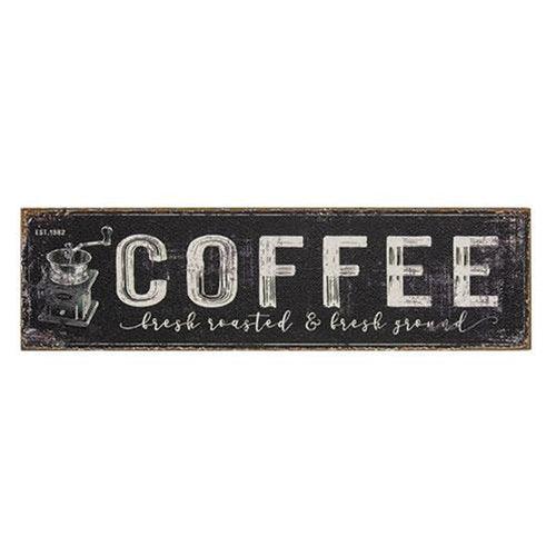 Coffee Black Distressed Metal Sign - The Fox Decor