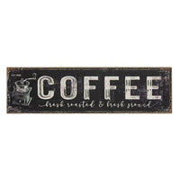 Coffee Black Distressed Metal Sign - The Fox Decor