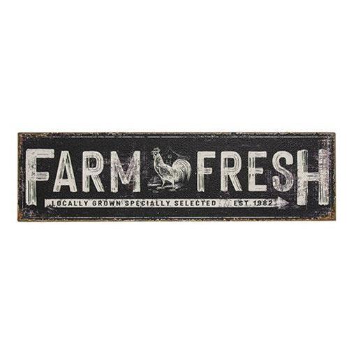 Farm Fresh Black Distressed Metal Sign - The Fox Decor