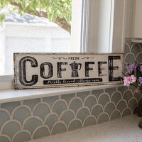 Thumbnail for Coffee White Distressed Metal Sign - The Fox Decor