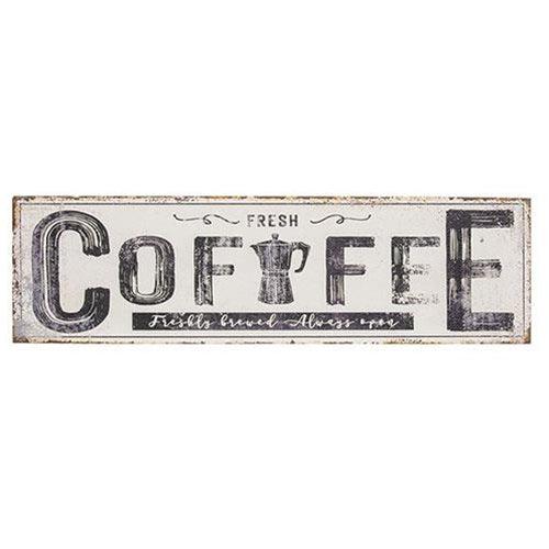 Coffee White Distressed Metal Sign - The Fox Decor