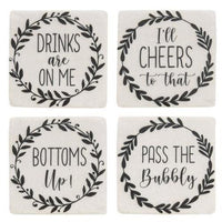Thumbnail for 4 Set Pass The Bubbly Resin Coasters - The Fox Decor