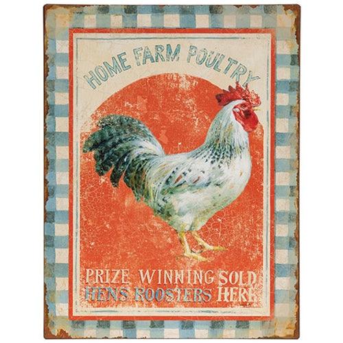 Home Farm Poultry Distressed Metal Sign - The Fox Decor