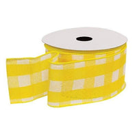 Thumbnail for Yellow & White Buffalo Check Ribbon - The Fox Decor