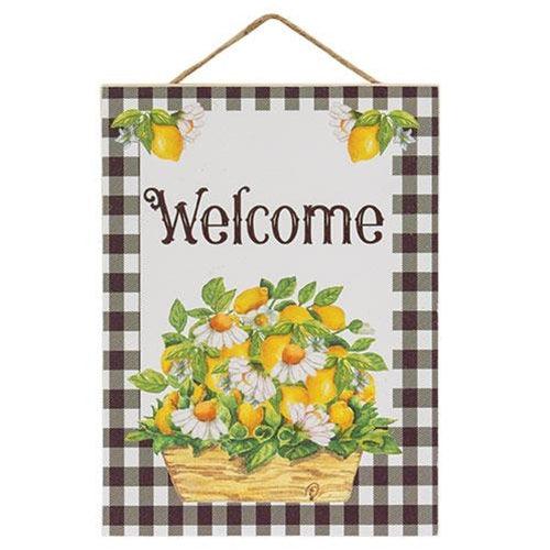 Welcome Daisy & Lemons Basket Hanging Sign - The Fox Decor
