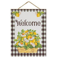 Thumbnail for Welcome Daisy & Lemons Basket Hanging Sign - The Fox Decor