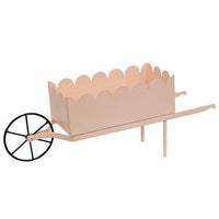 Pink Scalloped Metal Wheelbarrow - The Fox Decor