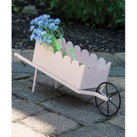 Pink Scalloped Metal Wheelbarrow - The Fox Decor