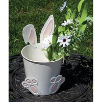 White Easter Bunny Metal Bucket - The Fox Decor