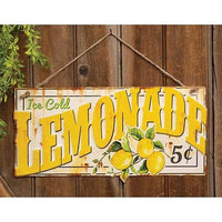 Ice Cold Lemonade Hanging Metal Sign - The Fox Decor