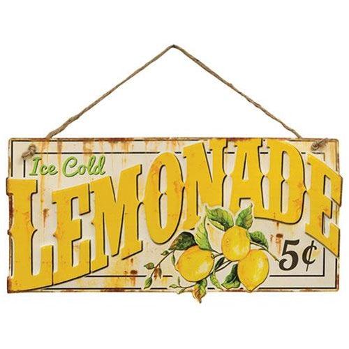 Ice Cold Lemonade Hanging Metal Sign - The Fox Decor