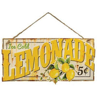 Ice Cold Lemonade Hanging Metal Sign - The Fox Decor