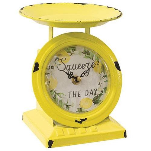 Vintage Squeeze The Day Lemon Old Town Scale Clock - The Fox Decor