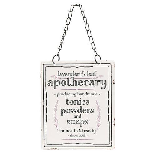 Lavender & Leaf Apothecary Hanging Metal Sign - The Fox Decor