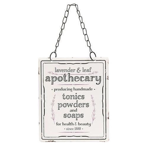 Lavender & Leaf Apothecary Hanging Metal Sign