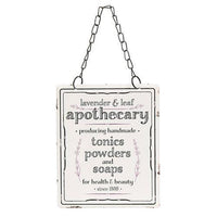 Lavender & Leaf Apothecary Hanging Metal Sign - The Fox Decor