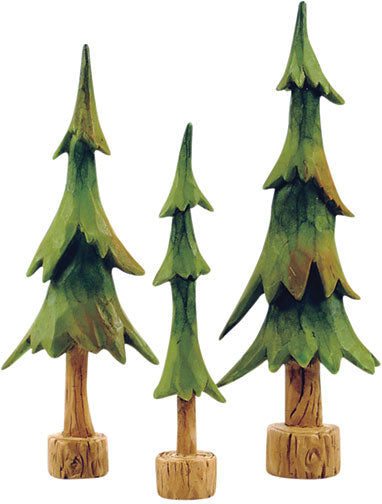 3 Set Resin Pine Trees