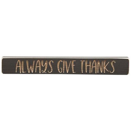 Always Give Thanks Engraved Block 12 - The Fox Decor