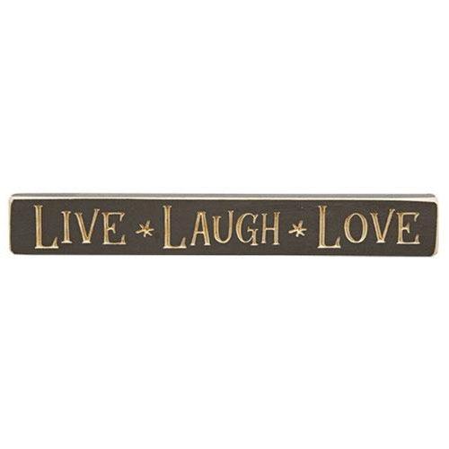 Live Laugh Love Engraved Block 12 - The Fox Decor