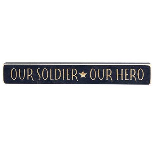 Our Soldier Our Hero Engraved Block 12 - The Fox Decor