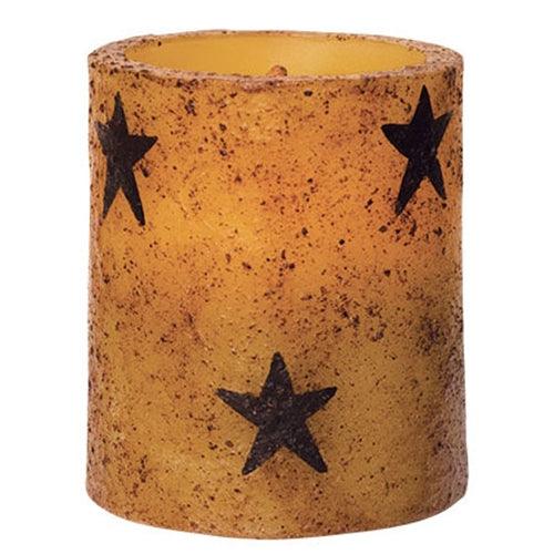 35 Burnt Mustard Star Timer Pillar - The Fox Decor