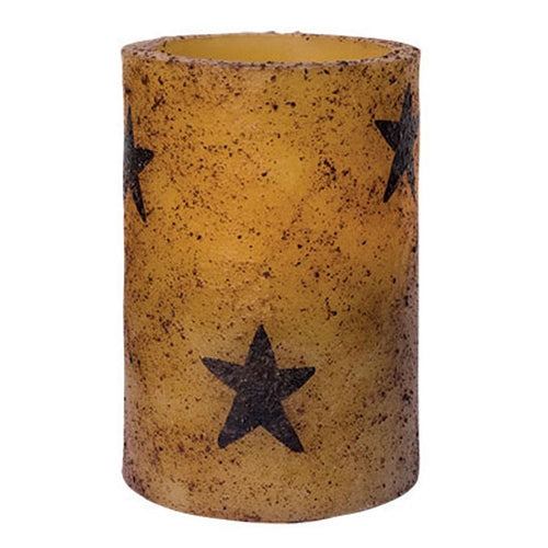 4.5" Burnt Ivory Star Timer Pillar - The Fox Decor