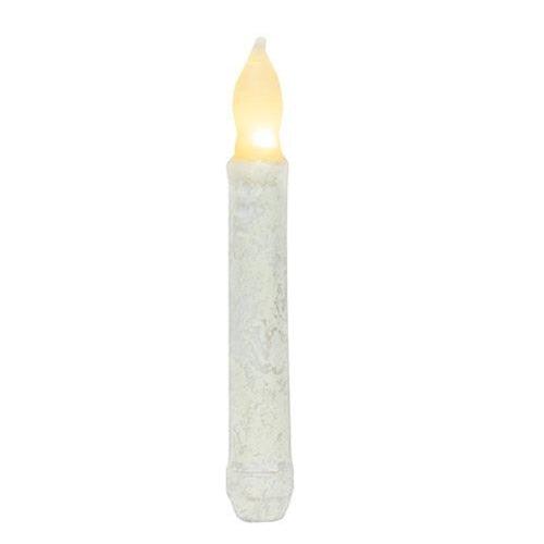 6 Rustic White Timer Taper - The Fox Decor
