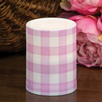 Pink Gingham Check Timer Pillar 3x4 - The Fox Decor