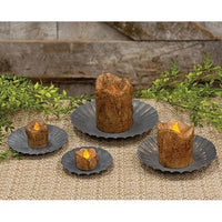 Thumbnail for Graywashed Tin Fluted Candle Pan 55 - The Fox Decor