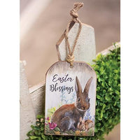 Thumbnail for Easter Blessings Bunny Wooden Tag Ornament - The Fox Decor