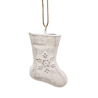 Thumbnail for Shabby Chic Snowflake Embossed Metal Stocking Ornament