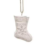 Thumbnail for Shabby Chic Snowflake Embossed Metal Stocking Ornament - The Fox Decor