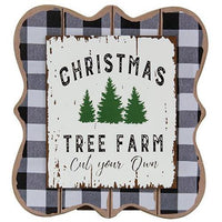 Christmas Tree Farm Buffalo Check Easel - The Fox Decor