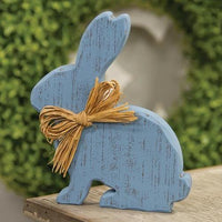 Distressed Blue Sitting Chunky Bunny - The Fox Decor