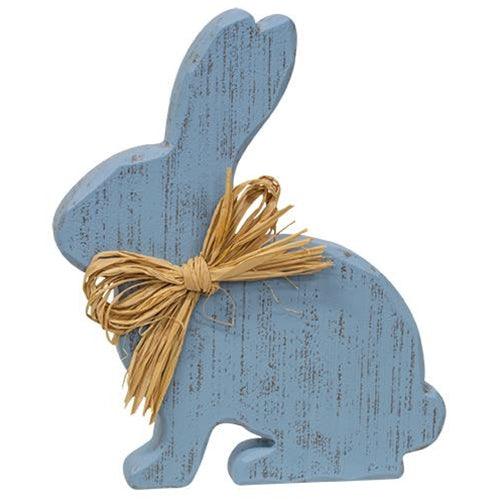 Distressed Blue Sitting Chunky Bunny - The Fox Decor