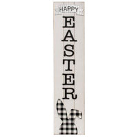 Buffalo Check Bunny Happy Easter Sign w Easel - The Fox Decor