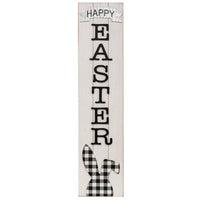 Thumbnail for Buffalo Check Bunny Happy Easter Sign w Easel