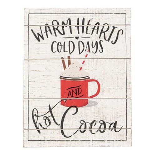 Warm Hearts Hot Cocoa Pallet Easel Sign - The Fox Decor