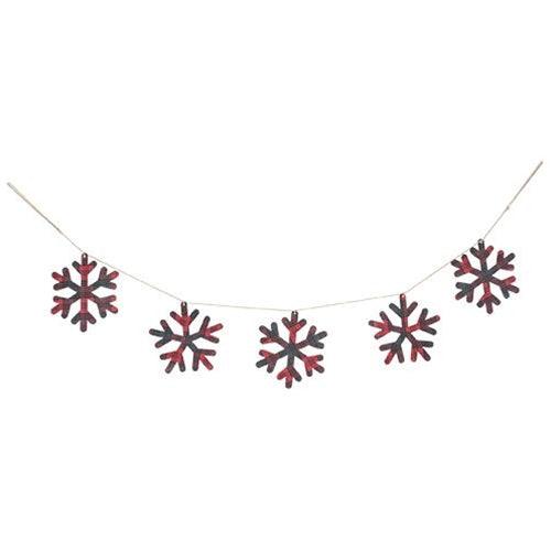 Tartan Plaid Snowflake Garland - The Fox Decor