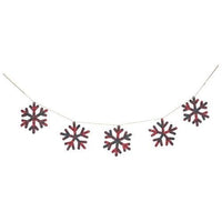 Tartan Plaid Snowflake Garland - The Fox Decor