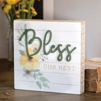 Thumbnail for Bless Our Nest Pattern Side Box Sign - The Fox Decor