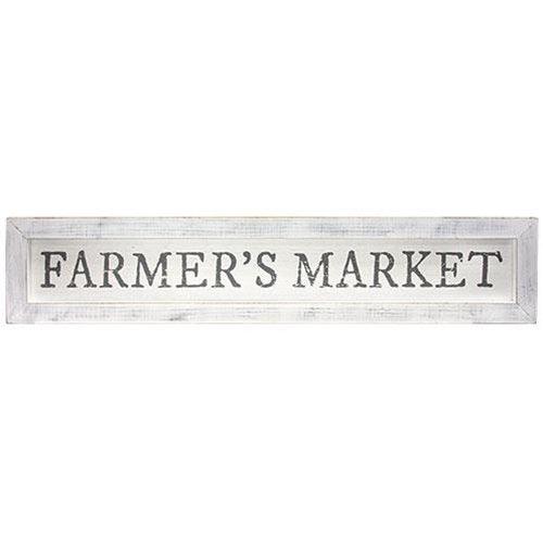 Farmer's Market White Framed Sign - The Fox Decor